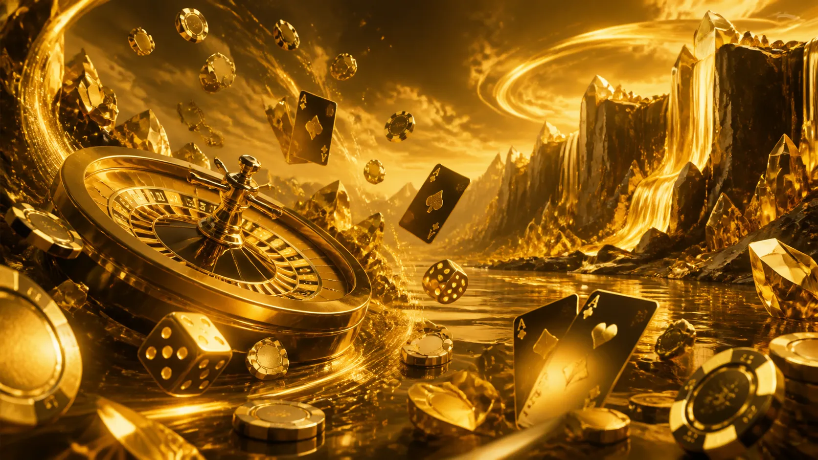 High-end casino-themed banner with luxurious elements capturing the essence of Gtbet, showcasing elegance and excitement in p